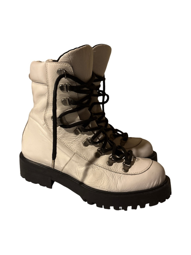 L'intervalle Weasley White Leather Combat Boots - Size 38/ 7.5 — image 2 of 5